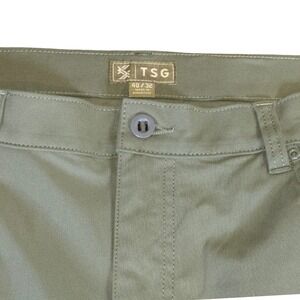 TSG Mens 40x32 Khaki Casual Chino Pants Straight Leg 100% Polyester